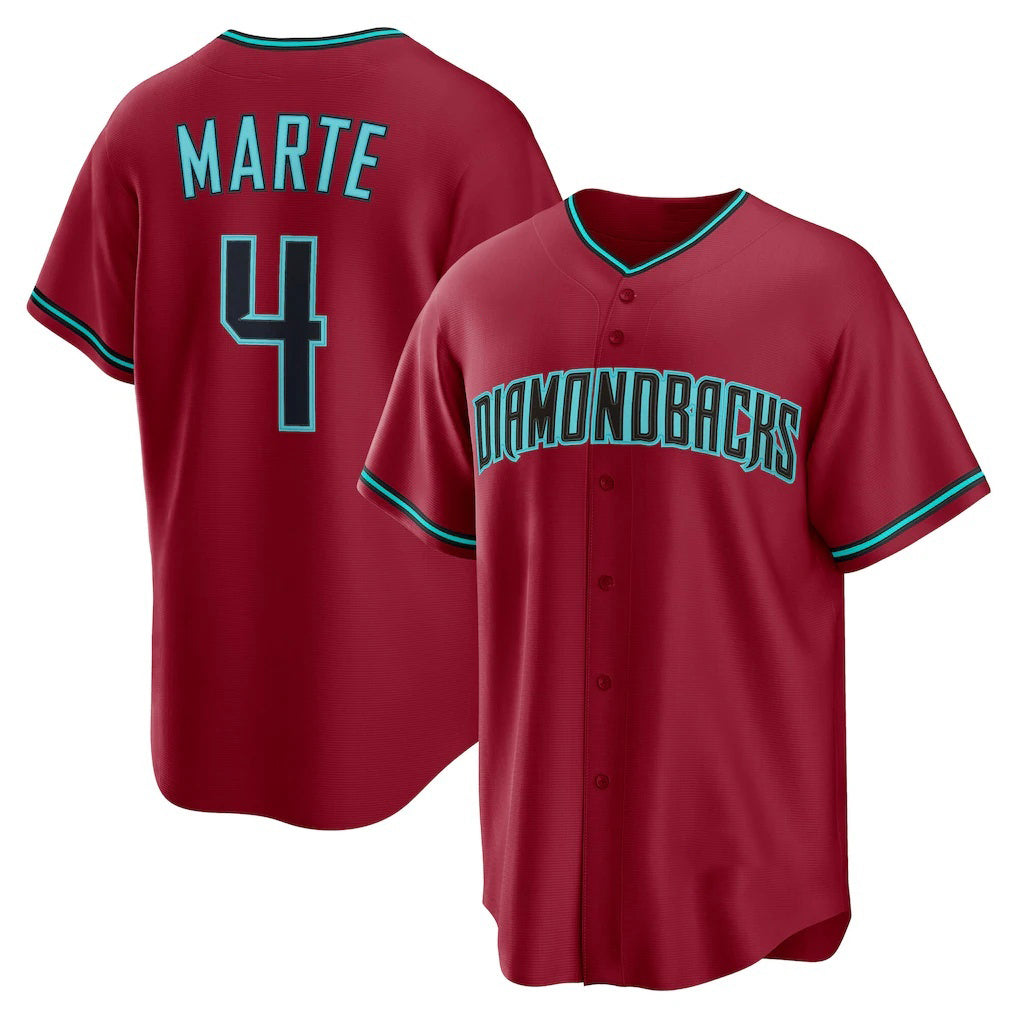Arizona Diamondbacks #4 Ketel Marte Red Jermy Alternate 2 Replica Jersey