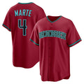 Arizona Diamondbacks #4 Ketel Marte Red Jermy Alternate 2 Replica Jersey