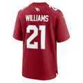 A.Cardinals #21 Garrett Williams Cardinal Jermy Game Jersey