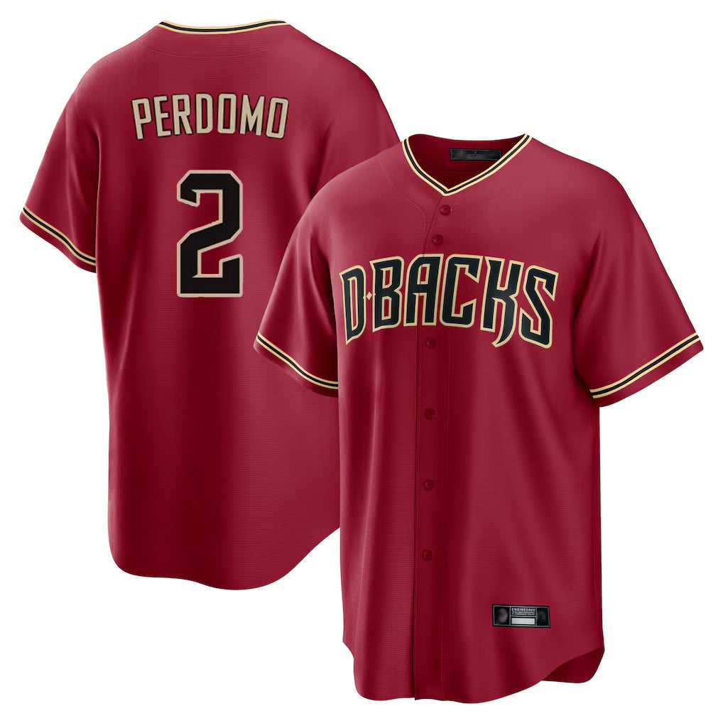 Arizona Diamondbacks #2 Geraldo Perdomo Player Red Jermy Home Game Stitched Jerseys