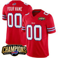 Custom B.Bills Active Player Red Jermy 2023 F.U.S.E. AFC East Champions Ptach Stitched Jersey