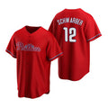 Philadelphia Phillies #12 Kyle Schwarber Red Jermy Cool Base Stitched Jersey