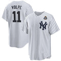 New York Yankees #11 Anthony Volpe White Jermy 2024 World Series With Name Cool Base Stitched Jersey
