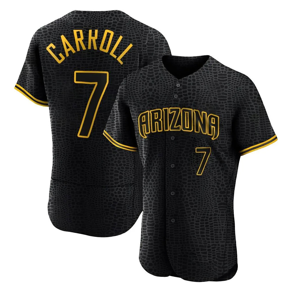 Arizona Diamondbacks #7 Corbin Carroll Player Black Jermy Snake Skin City Limited Elite Home Game Stitched Jerseys