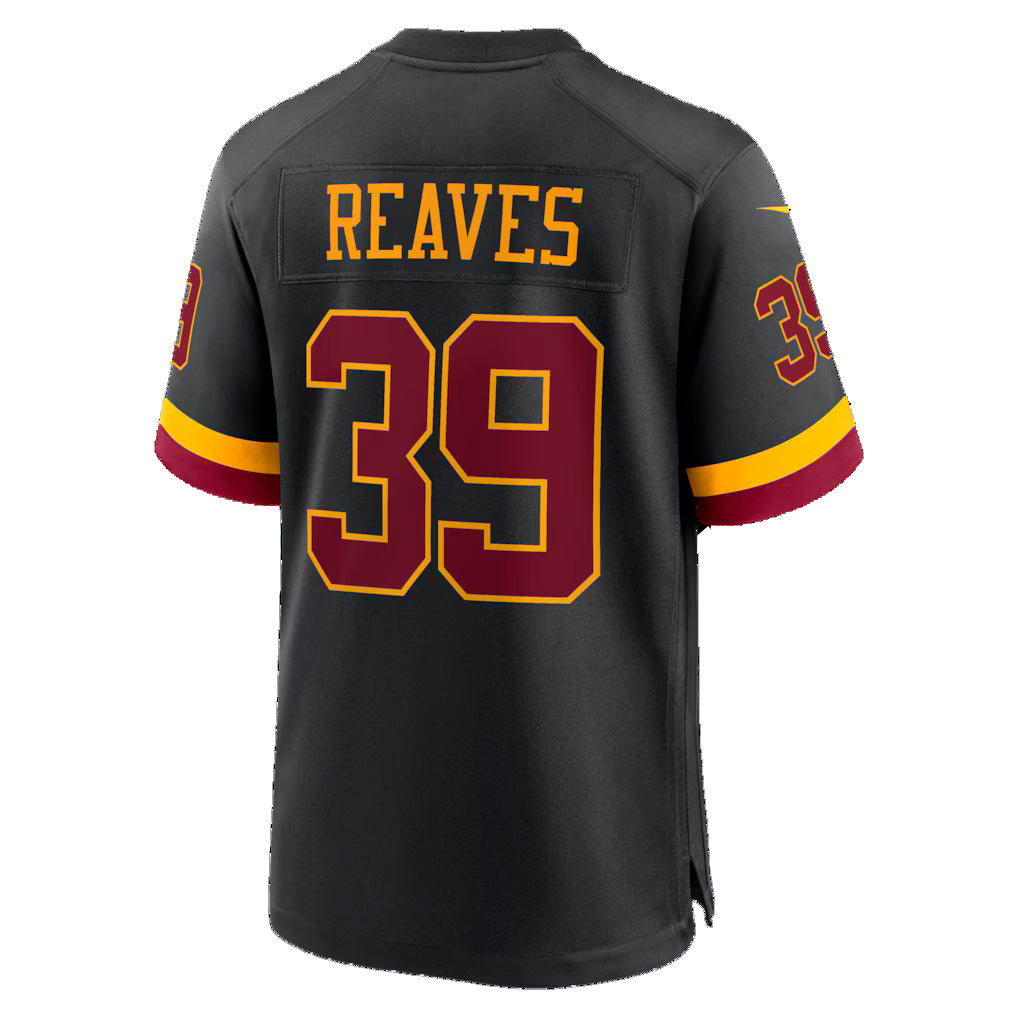 W.Commanders #39 Jeremy Reaves Black Jermy Hail Raiser Alternate Game Jersey