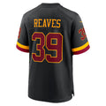W.Commanders #39 Jeremy Reaves Black Jermy Hail Raiser Alternate Game Jersey