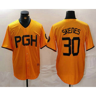 Pittsburgh Pirates #30 Paul Skenes Yellow Jermy 2023 City Connect Stitched Jersey