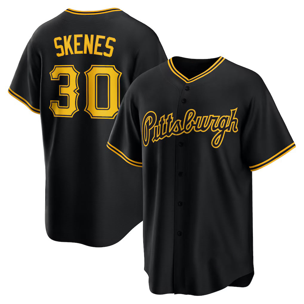 Pittsburgh Pirates #30 Paul Skenes Black Jermy Alternate 2 Replica Jersey