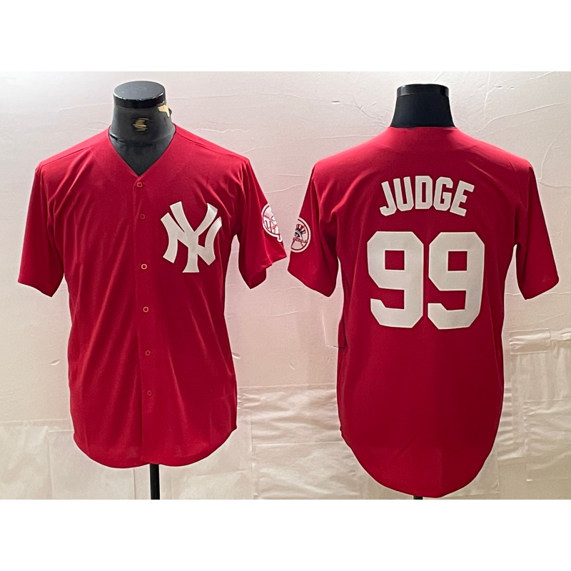 New York Yankees #99 Aaron Judge Red Jermy Fashion Cool Base Jersey