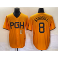 Pittsburgh Pirates #8 Willie Stargell Number Gold Jermy 2023 City Connect Stitched Jersey