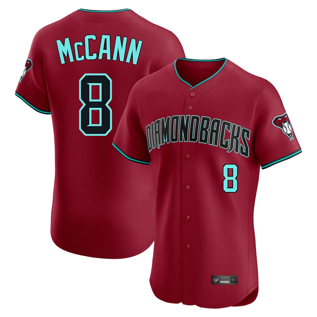 Arizona Diamondbacks #8 James McCann Player Red Jermy Limited Elite Home Game Stitched Jerseys