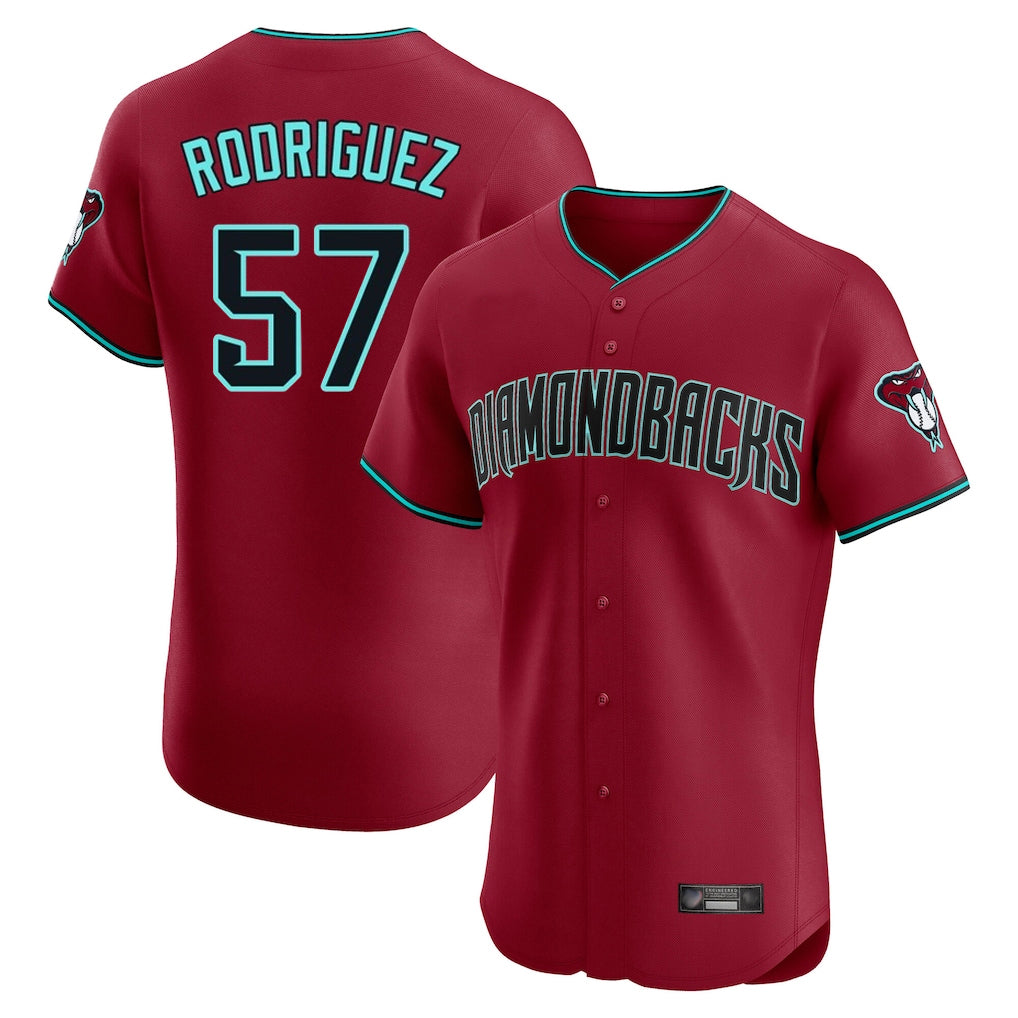 Arizona Diamondbacks #57 Eduardo Rodriguez Player Red Jermy Limited Elite Home Game Stitched Jerseys