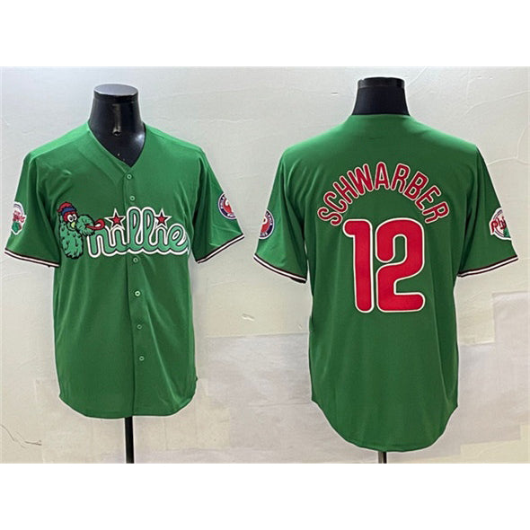 Philadelphia Phillies #12 Kyle Schwarber Green Jermy Phanatic Limited Stitched Jersey