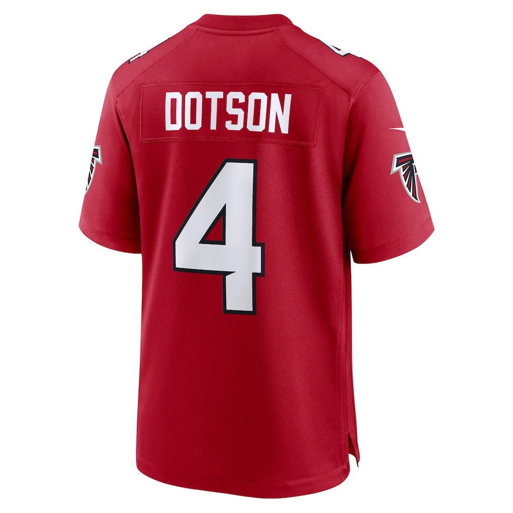 A.Falcons #4 Jahan Dotson Red Jermy Team Game Jersey