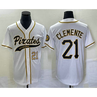 Pittsburgh Pirates #21 Roberto Clemente Number White Jermy Cool Base Stitched Jersey