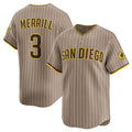 San Diego Padres #3 Jackson Merrill Tan Jermy 2024 Alternate Limited Stitched Jersey