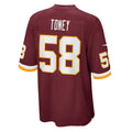 W.Football Team #58 Shaka Toney Burgundy Jermy Game Jersey
