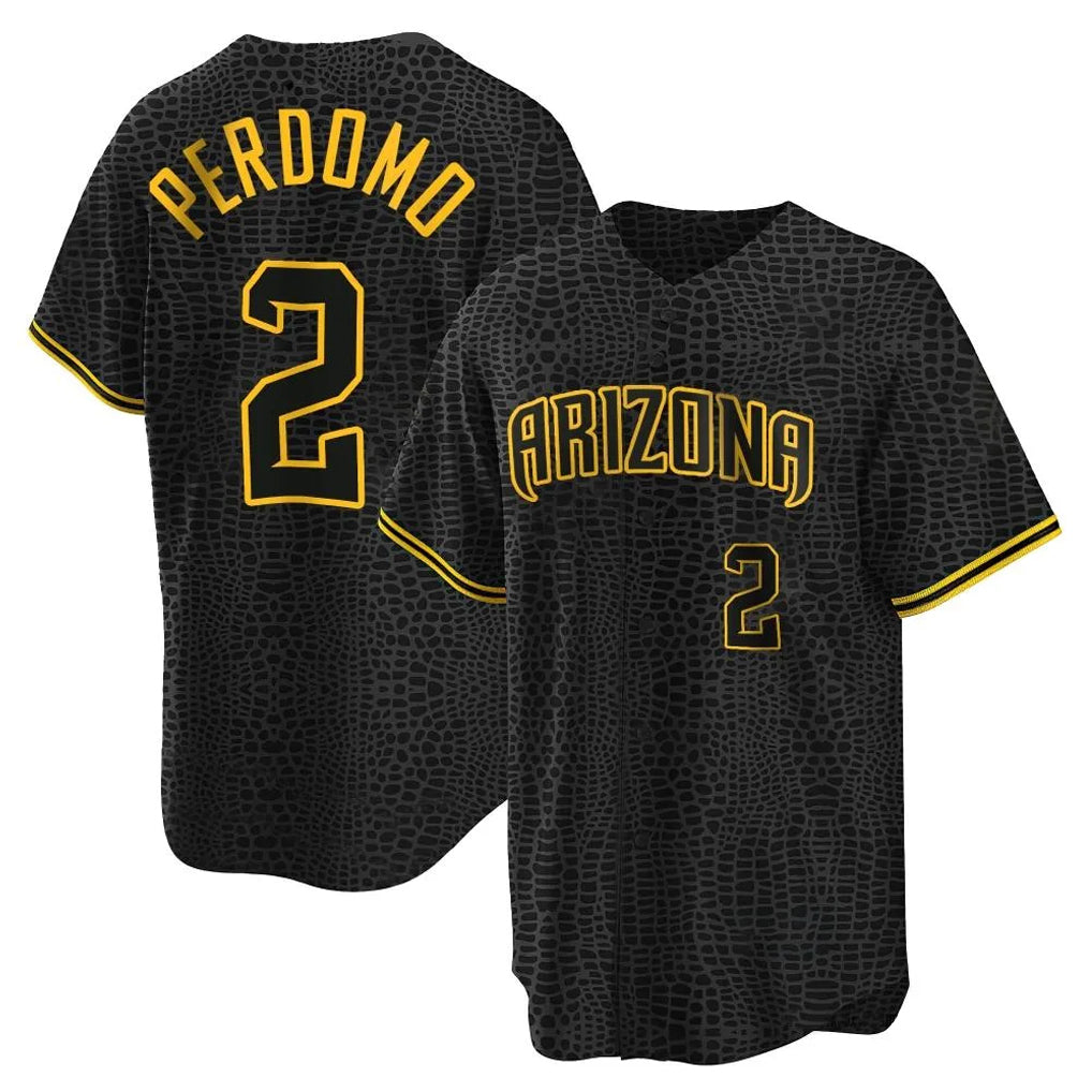 Arizona Diamondbacks #2 Geraldo Perdomo Player Black Jermy Snake Skin City Home Game Stitched Jerseys