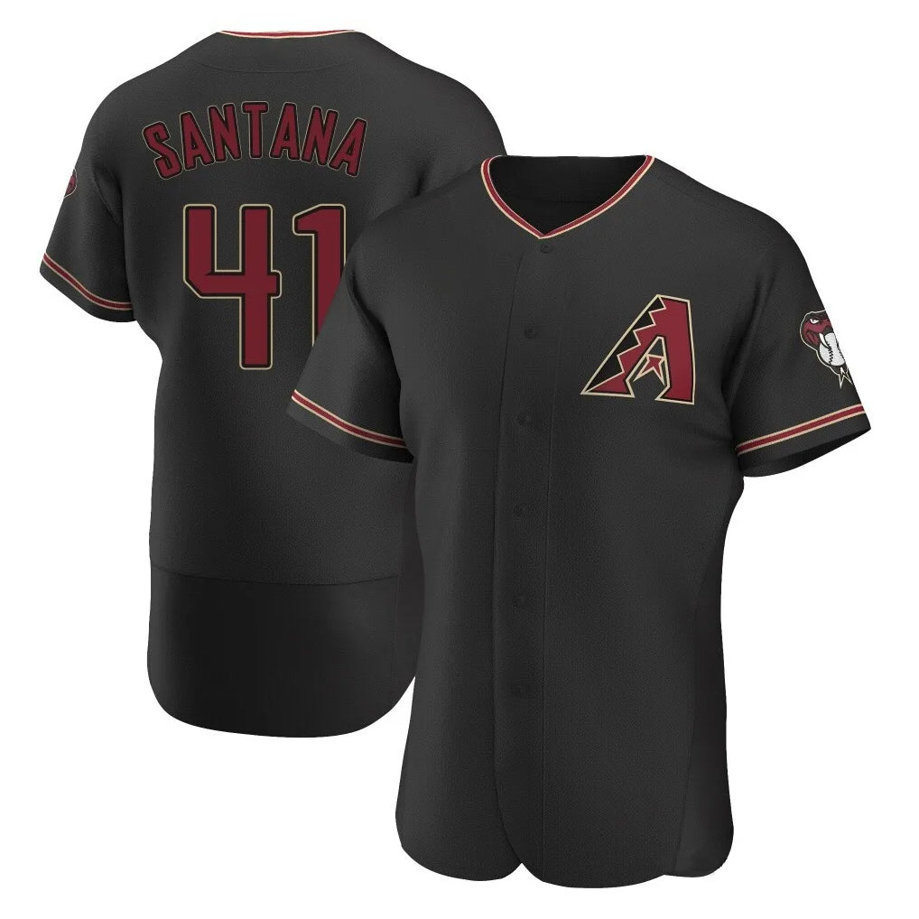 Arizona Diamondbacks #41 Carlos Santana Player Black Jermy Limited Elite Home Game Stitched Jerseys