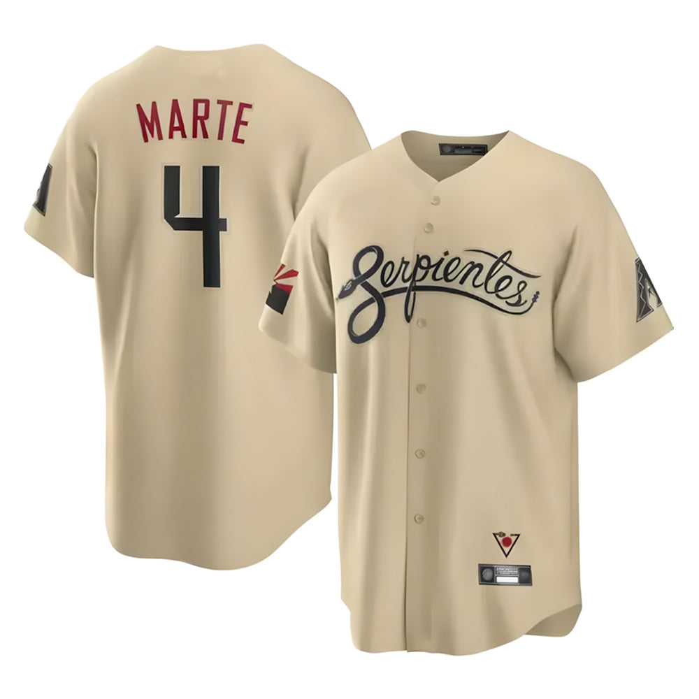 Arizona Diamondbacks #4 Ketel Marte Player Tan Jermy City Connect Home Game Stitched Jerseys