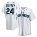 Seattle Mariners #24 Ken Griffey Jr. White Jermy Retired Player Replica Jersey