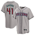 Arizona Diamondbacks #41 Carlos Santana Player Gray Jermy Road Home Game Stitched Jerseys