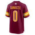 W.Commanders #0 Mike Sainristil Burgundy Jermy Game Jersey 2