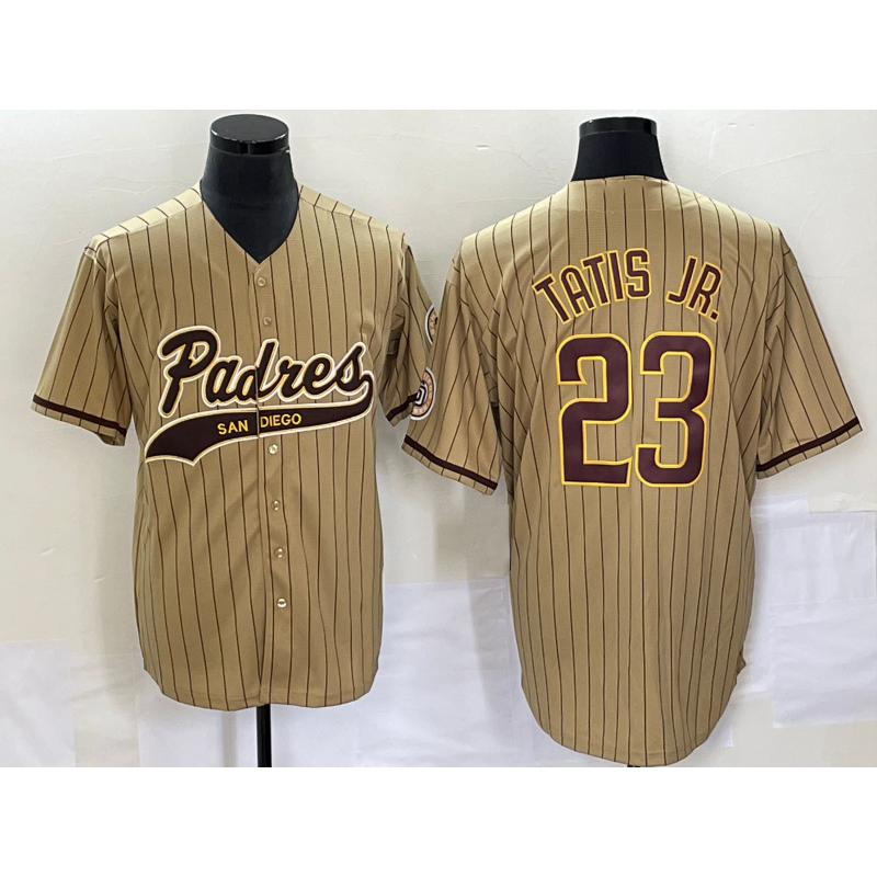San Diego Padres #23 Fernando Tatis Jr Tan Jermy NEW 2023 Cool Base Stitched Jersey