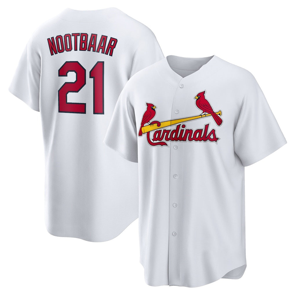 St. Louis Cardinals #21 Lars Nootbaar White Jermy Home Replica Jersey