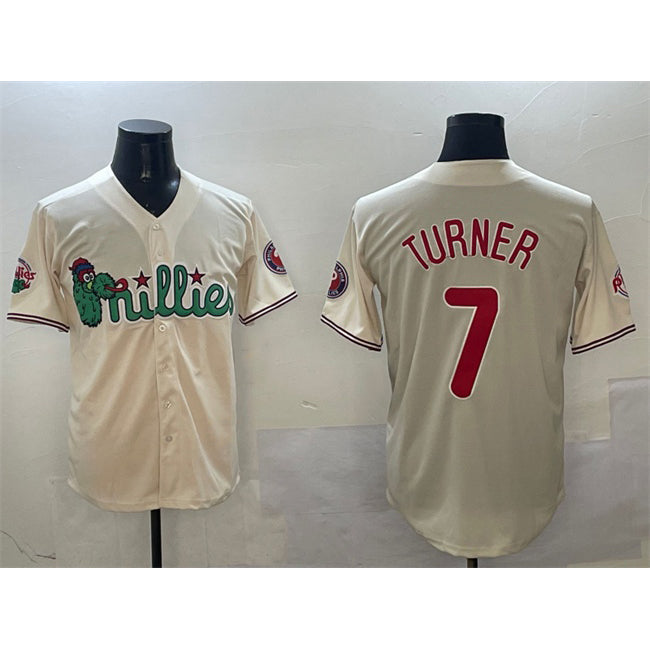 Philadelphia Phillies #7 Trea Turner Cream Jermy Phanatic Limited Stitched Jersey