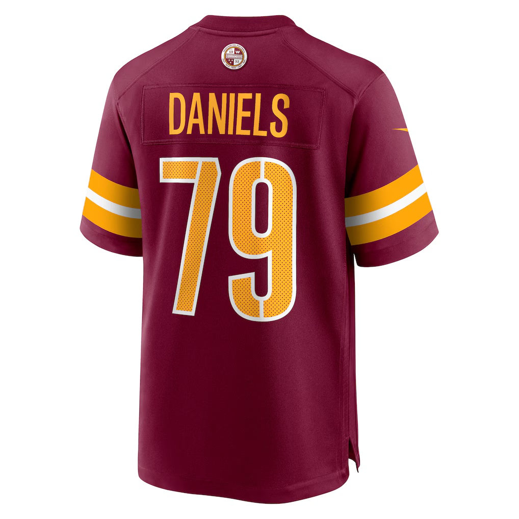 W.Commanders #79 Braeden Daniels Burgundy Jermy Team Game Jersey