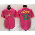 San Diego Padres #13 Manny Machado Pink Jermy Cool Base Stitched Jersey 2