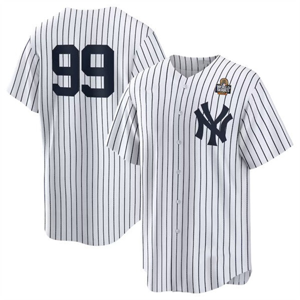 New York Yankees #99 Aaron Judge White Jermy 2024 World Series Cool Base Stitched Jersey