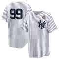 New York Yankees #99 Aaron Judge White Jermy 2024 World Series Cool Base Stitched Jersey