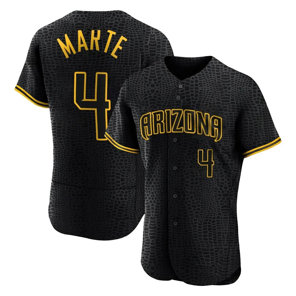 Arizona Diamondbacks #4 Ketel Marte Player Black Jermy Snake Skin City Limited Elite Home Game Stitched Jerseys