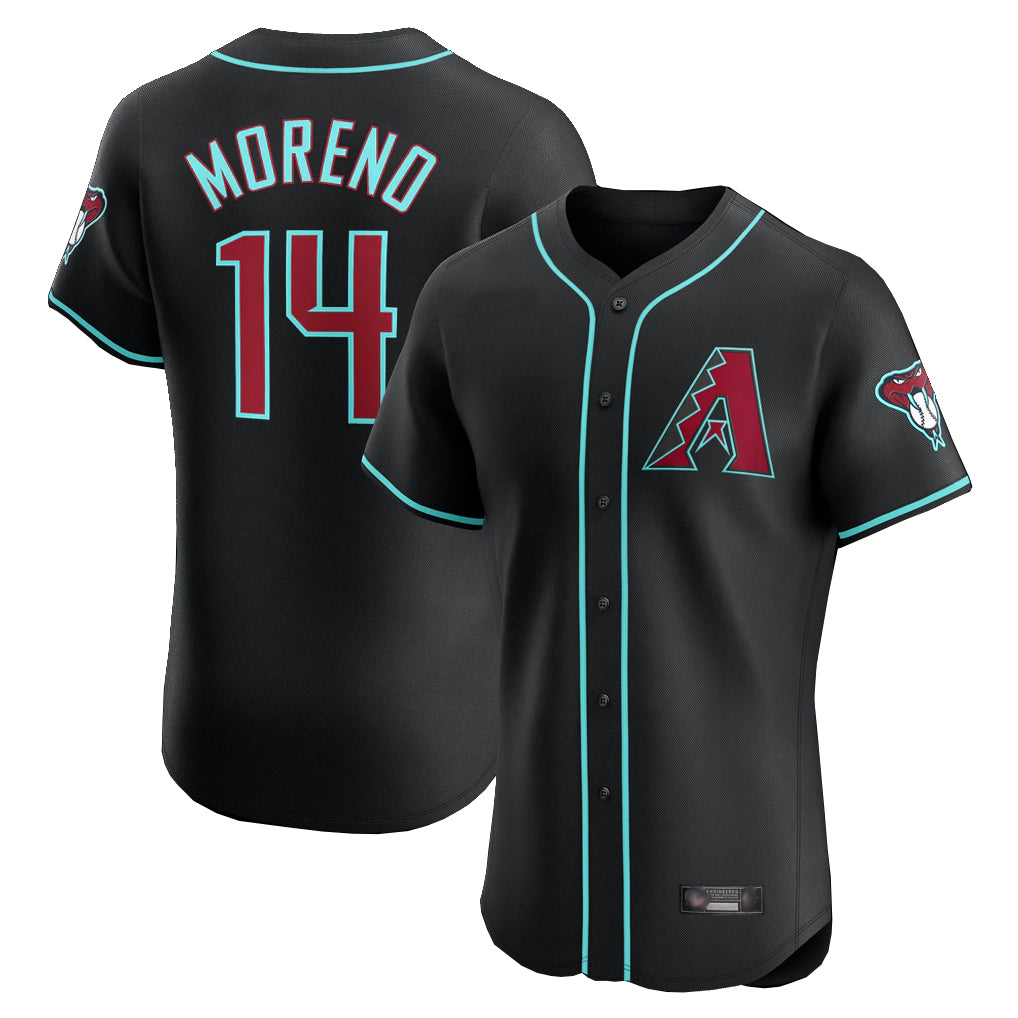 Arizona Diamondbacks #14 Gabriel Moreno Player Black Jermy Limited Elite Home Game Stitched Jerseys