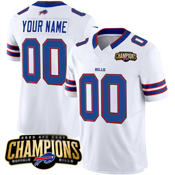 Custom B.Bills Active Player White Jermy 2023 F.U.S.E. AFC East Champions Ptach Stitched Jersey