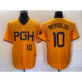 Pittsburgh Pirates #10 Bryan Reynolds Number Gold Jermy 2023 City Connect Stitched Jersey 2