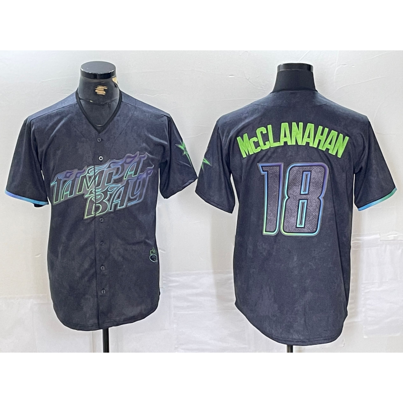 Tampa Bay Rays #18 Shane McClanahan Charcoal Jermy 2024 City Connect Limited Stitched Jersey