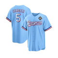 Texas Rangers #5 Corey Seager Blue Jermy 2023 World Series Stitched Jersey