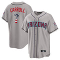 Arizona Diamondbacks #7 Corbin Carroll Player Gray Jermy USA 250 Fourth of July Home Game Stitched Jerseys