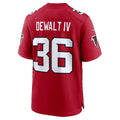 A.Falcons #36 Malcolm DeWalt IV Red Team Game Football jersey Jermy