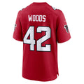 A.Falcons #42 Josh Woods Red Team Game Football jersey Jermy