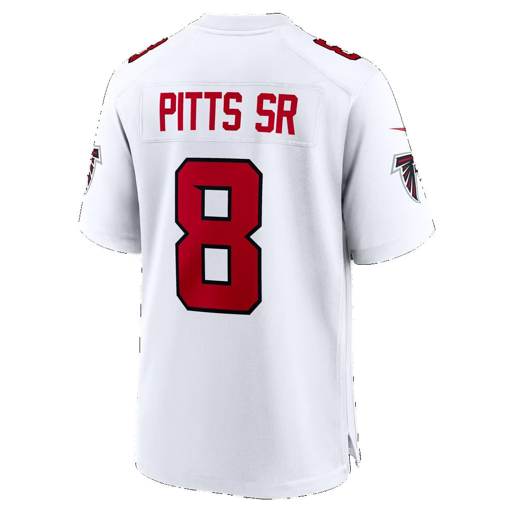 A.Falcons #8 Kyle Pitts Sr. White Game Football jersey Jermy