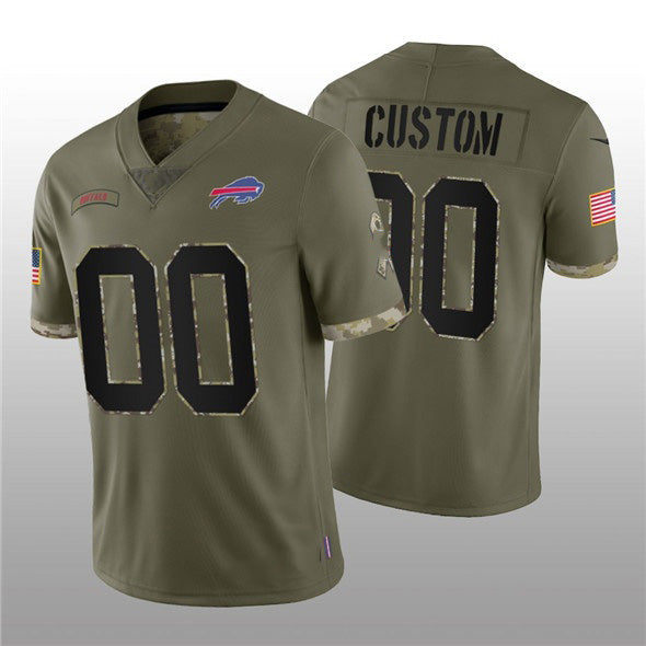 Custom B.Bills ACTIVE PLAYER 2022 Olive Jermy Salute To Service Limited Stitched Jersey