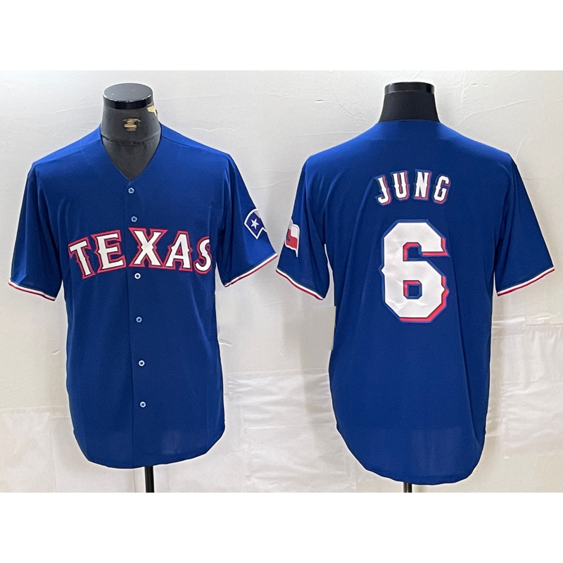 Texas Rangers #6 Josh Jung Blue Jermy Stitched Cool Base Jersey