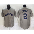 New York Yankees #2 Derek Jeter Gray Jermy Cool Base Stitched Jersey