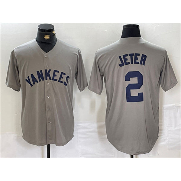 New York Yankees #2 Derek Jeter Gray Jermy Cool Base Stitched Jersey