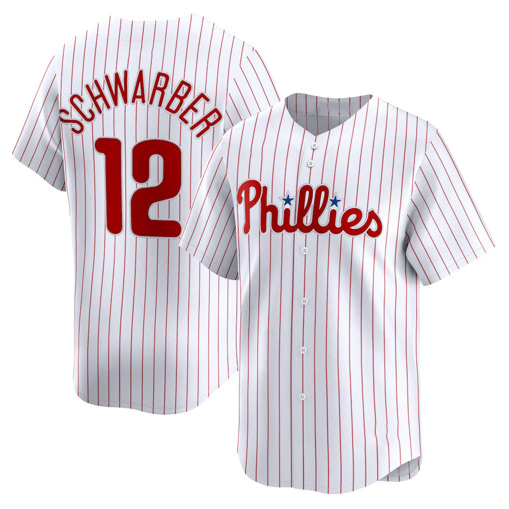 Philadelphia Phillies #12 Kyle Schwarber White Jermy Home Limited Player Jersey
