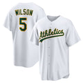 Oakland Athletics #5 Jacob Wilson White Jermy Home Replica Jersey
